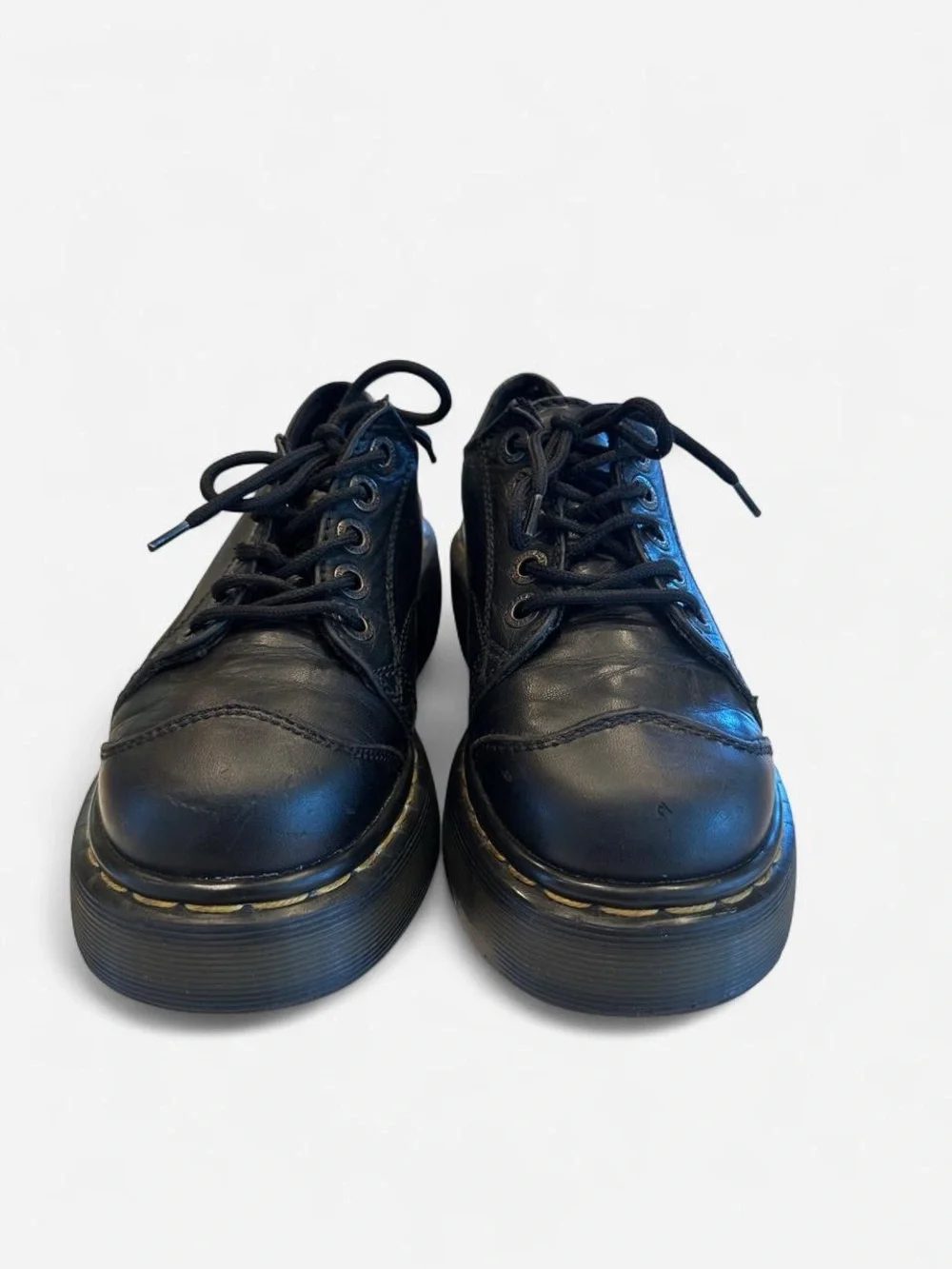 Vintage Dr. Martens 8651 Made in England Black Leather Platform Oxford UK 3